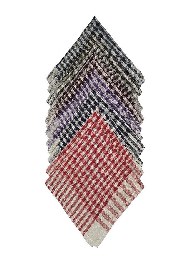 AYUS Kitchen Duster Wet Dry Cotton Cleaning Cloth, Fridge, Cleaning & Checkered Roti Napkins, Home Multipurpose Use, Durable, and Reusable Cloth, Multi-Colour (40X40 CM Kitchen Checks, 6) - Image 3